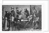 Illustration of Men Fencing Goods by D. Longacre