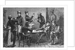 Illustration of Men Fencing Goods by D. Longacre