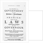 Title Page of Colonial Constitution of Pennsylvania by Anonymous