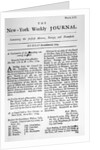 Copy of the New York Weekly Journal by Anonymous