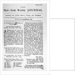 Copy of the New York Weekly Journal by Anonymous