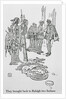 Drawing of Sir Walter Raleigh and Aids with Natives by Anonymous