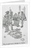 Drawing of Sir Walter Raleigh and Aids with Natives by Anonymous
