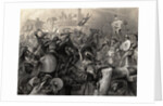Engraving of Capturing of Mexico by Cortez