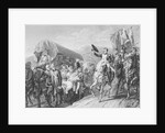 Illustration of Napoleon on Horse Acknowledging His Troops by Anonymous