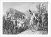 Illustration of Napoleon on Horse Acknowledging His Troops by Anonymous