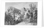 Illustration of Napoleon on Horse Acknowledging His Troops by Anonymous