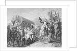 Illustration of Napoleon on Horse Acknowledging His Troops by Anonymous