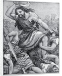 Samson with Weapon in Hand Against Philistines by Anonymous