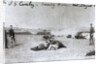 American Cavalry Men with Horses as Shields During Weapon Firing by Anonymous