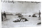 American Cavalry Men with Horses as Shields During Weapon Firing by Anonymous