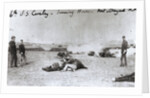 American Cavalry Men with Horses as Shields During Weapon Firing by Anonymous