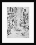 Prehistoric Family Surrounding Fire by Anonymous