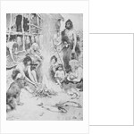 Prehistoric Family Surrounding Fire by Anonymous