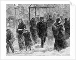 Pedestrians Walking in a Blizzard by Stanley Fox
