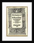 Title Page to Chaucer Works by Anonymous