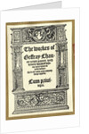 Title Page to Chaucer Works by Anonymous