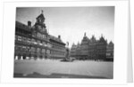 Town Center with Exquisite Buildings and Center Sculpture by Anonymous