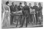 Drawing of Scientist with Mummy on Table by Anonymous
