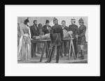Drawing of Scientist with Mummy on Table by Anonymous