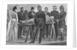 Drawing of Scientist with Mummy on Table by Anonymous