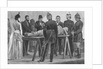 Drawing of Scientist with Mummy on Table by Anonymous