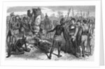 Engraving of Althore Showing Rene de Laudonniere the Worship of Ribault's Column Monument by Anonymous