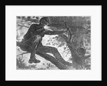 Man Aiming Rifle from a Tree by Anonymous