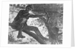 Man Aiming Rifle from a Tree by Anonymous