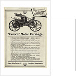 Advertisement for "Crown" Motor Carriage by Anonymous