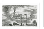 Hoard of Grasshoppers Flying Towards Train by Anonymous