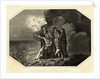 Engraving of King Canute with Courtiers by Anonymous