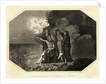 Engraving of King Canute with Courtiers by Anonymous