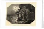 Engraving of King Canute with Courtiers by Anonymous
