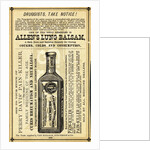 Advertisement for Allen's Lung Balsam by Anonymous