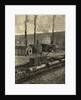 Engraving of Oil Refinery with Tank Cars by Anonymous