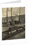 Engraving of Oil Refinery with Tank Cars by Anonymous