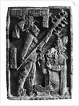 Mayan Stone Relief of Xoc Performing a Blood-Letting Ritual by Anonymous