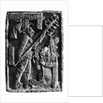 Mayan Stone Relief of Xoc Performing a Blood-Letting Ritual by Anonymous