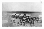 Citizens Standing Near Voting Tents in Wilderness Area by Anonymous