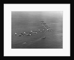 View of SBD Dive Bombers Flying Above Carrier by Anonymous