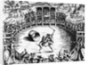 Illustration of Man and Dog Fighting in Arena by Anonymous