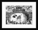 Illustration of Man and Dog Fighting in Arena by Anonymous