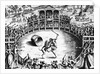 Illustration of Man and Dog Fighting in Arena by Anonymous