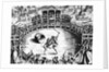 Illustration of Man and Dog Fighting in Arena by Anonymous
