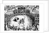 Illustration of Man and Dog Fighting in Arena by Anonymous