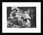 Engraving of Orpheus Reaching for Eurydice by Anonymous