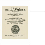 Title Page from Book by Christiaan Huygens