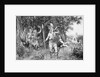 Roman Horseman Sounding Horn in Woodlands by Anonymous