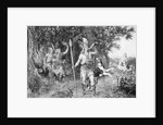 Roman Horseman Sounding Horn in Woodlands by Anonymous